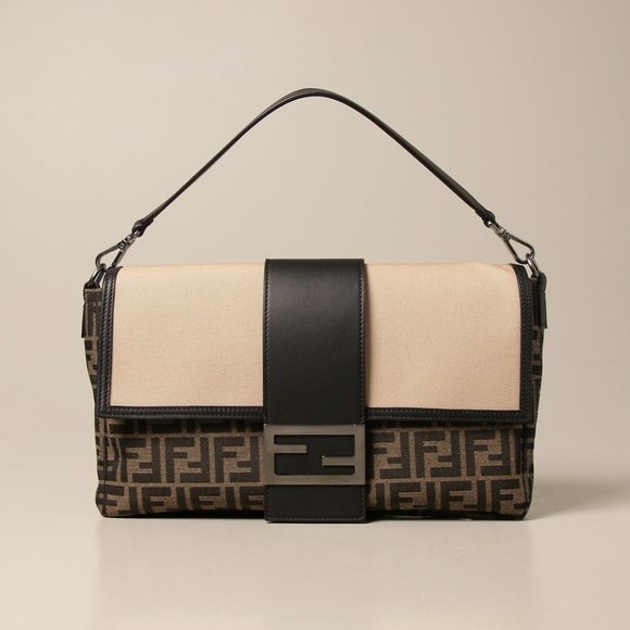 Fendi Baguette Jacquard FF Logo Canvas Convertible Crossbody Belt Bag - Picture 16 of 16